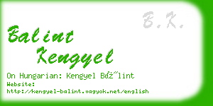 balint kengyel business card